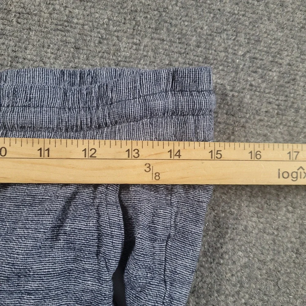 Ellen Tracy Jogger Pants Womens Small Blue Linen Blend Drawstring Elastic Cuff